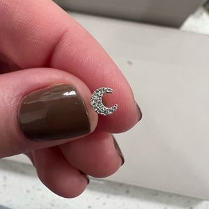 Maria Tash 18k White Gold Moon Stud Earring